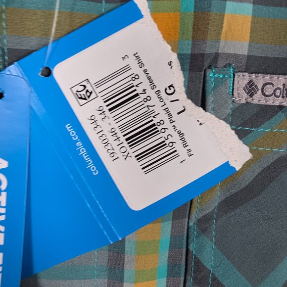 Columbia Shirt Mens Size Large Ridge Blue Green Ridge Plaid Long Sleeve 2.0 NWT - Picture 7 of 12